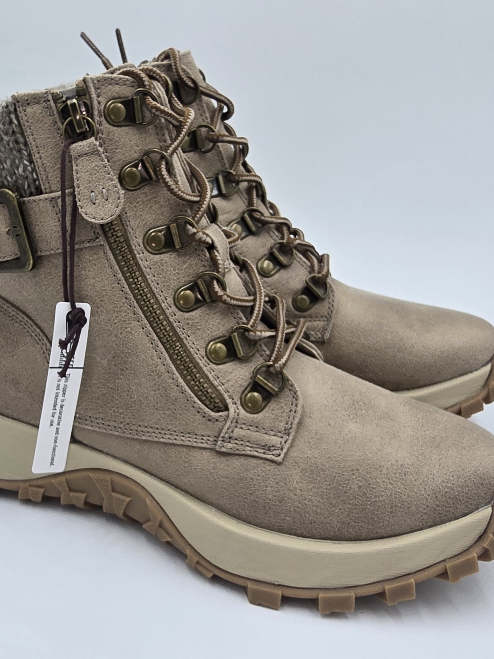 Cliffs by WHITE MOUNTAIN Taupe Lace-Up Hiking Boots 6 5